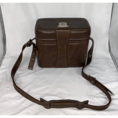 Vintage Camera Bag Brown Leather Hard Case EL-2 Made in USA SLR-1700 DM-40