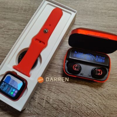 Smart Watch Sports Tracker Bluetooth Call + Bluetooth Waterproof Earbuds