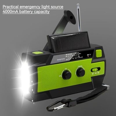 Emergency Crank Weather Radio, 4000mAh Solar Hand Crank Portable AM/FM