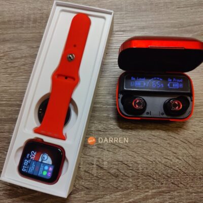 Smart Watch Sports Tracker Bluetooth Call + Bluetooth Waterproof Earbuds Earphon