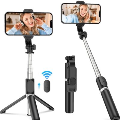 Selfie Stick, Handheld Tripod with Detachable Wireless Remote