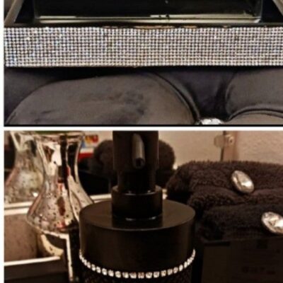 Bella Luxx Diamond Rhinestone Mirrored Vanity Organizer & Bling Soap Pump Bundle