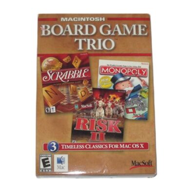 Macintosh Board Game Trio Scrabble Monopoly Risk 2 for Mac OS X Complete in Box