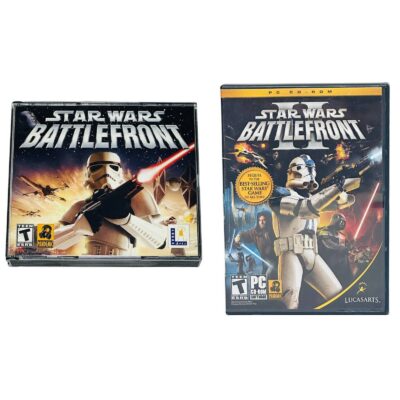 Star Wars: Battlefront 1 And 2 Pc Gaming W/ Manual Lucas Arts Lot 8 Disc Total