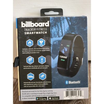 Billboard Tracker Fitness Smartwatch Bluetooth Black
