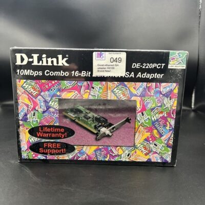 D-Link DE-220PCT 10Mbps Combo 16-Bit Ethernet ISA Adapter-New Old Stock