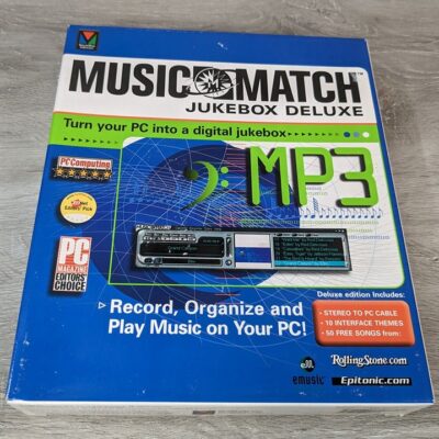 Music Match Jukebox Deluxe MP3 Sofware (1999) – New and Sealed Retail Long Box!