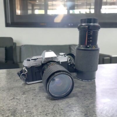 MINOLTA  X-370 w/ 28-70mm Lens & 200mm  Lens Tested Working for Students & Pro