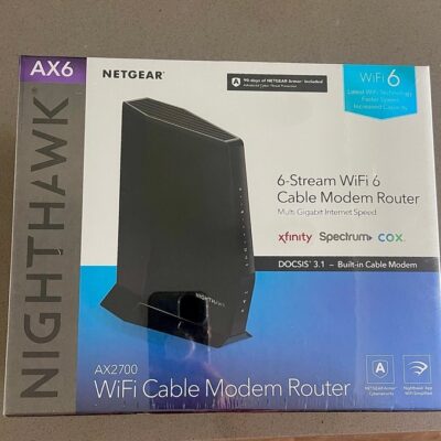 Nighthawk DOCSIS 3.1 Two-in-One Cable Modem + WiFi 6 Router Combo, 2.7Gbps – NEW