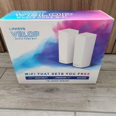 Linksys VELOP White Tri-band AC4400 Whole Home WiFi Mesh System 2-Pack WHW0302
