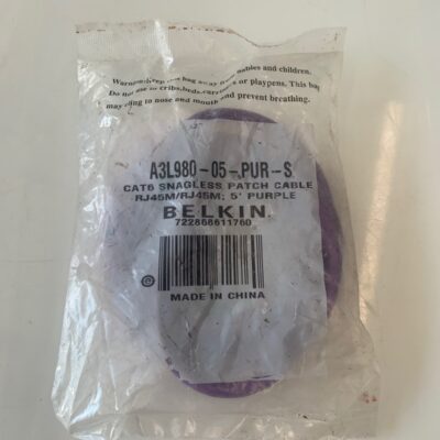 Belkin CAT6 Snagless Patch Cable 5” Purple.