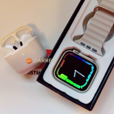 COMBO~Smart Watch Wireless Charging Bluetooth Call + Bluetooth Earbuds Earphone