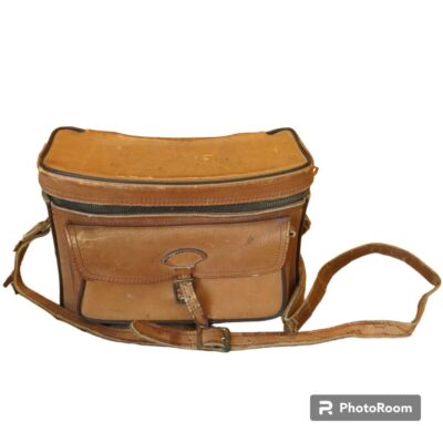 Perrin Sportsman Bucktan 511 Genuine Brown Leather Camera Bag Case Strap