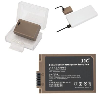 JJC Battery With USB Cable For Nikon Z30 Z50 Zfc Camera Replaces EN-EL25