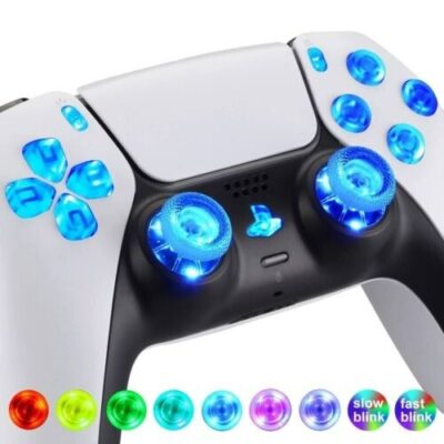 LED Lights Full Light Up Button Thumbsticks RGB for Playstation 5 PS5 Controller