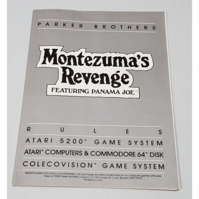 Montezuma’s Revenge Featuring Panama Joe (Atari 5200) Booklet / Manual Only