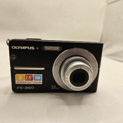 Olympus FE-360 8.0MP Digital Camera – Black Tested Works Great 2.5″ Screen Used.