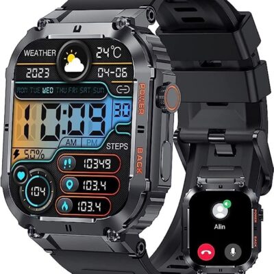 KACLUT Smart Watch,100M Waterproof Military with Bluetooth Call(Answer/Dial Call