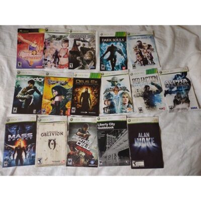 Xbox 360 Game Manuals Lot. Rumble Roses, Mass Effect, Dark Sector and more