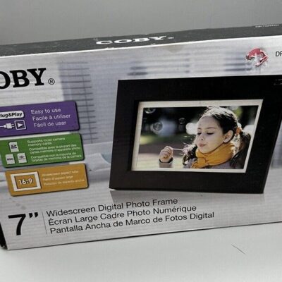 Coby 7″ Widescreen LCD Digital photo Frame DP700WD Calendar Clock New Open Box