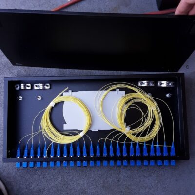 New GESD 24 Port SC Rack Mount Enclosure Box + Splice Trays Fiber Cables Spool