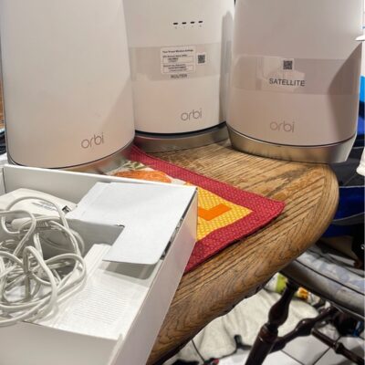 Orbi Tri-Band WiFi 6 Mesh System with Built-in Cable Modem & 2 Satellites